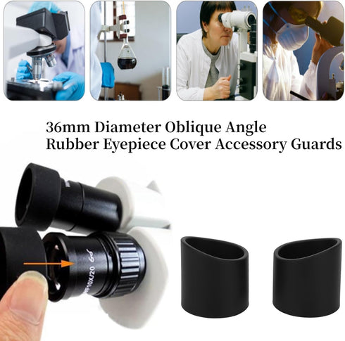 AUNMAS 2PCS Eyepiece Cover, Soft Rubber Binocular Eye Cups Replacement Guard for 32 36mm Stereo Microscope