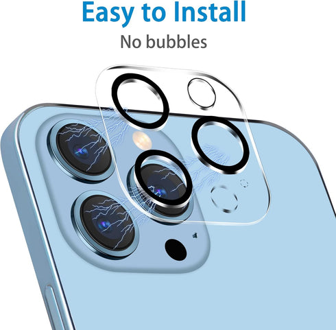 Dengduoduo 3 Pack Tempered Glass Camera Lens Protector for iPhone 13 Pro & Pro Max, Ultra HD, 9H Hardness, Easy Install.