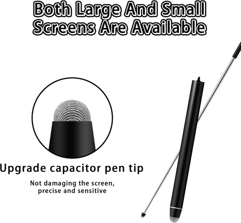 LYMXsd 3 Universal Telescopic Stylus Pen for Touch Screens, Retractable Pointer Stick Stylus with Special Flocking Tip