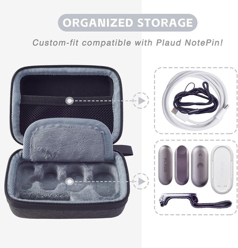 EVGRDCS Hard Case Compatible with PLAUD NotePin/NotePin S AI Voice Recorder,Scratch and Fall Resistant Integrated