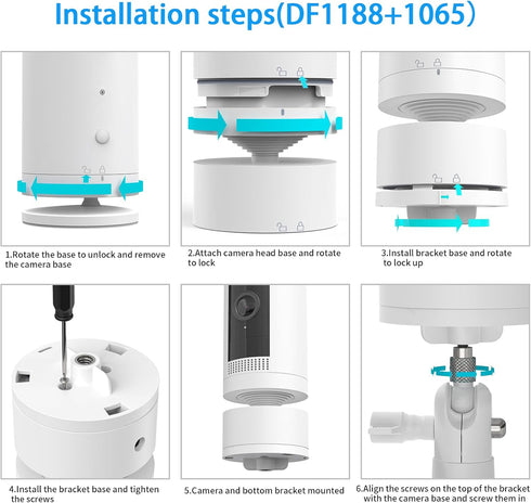 HOLACA Magnetic Wall Mount Stand for Pan Tilt Indoor Outdoor Camera, No Tools Required, White