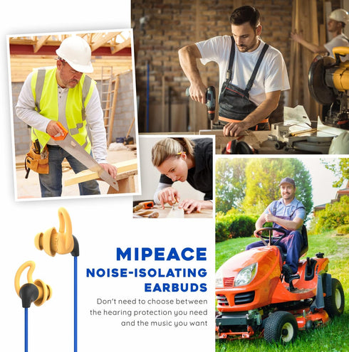 MIPEACE Ear Plug Headphones for Work, Custom-fit Safety Earbuds for Construction and Industrial Use