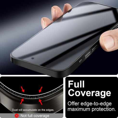 iPhone 15 Pro Privacy Screen Protector, 6.1" Tempered Glass, 9H Hardness, Full Edge to Edge Coverage, Anti-Spy, 2 Pack