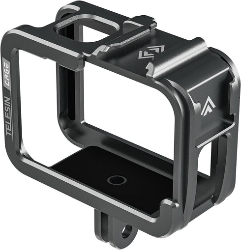 TELESIN Aluminum Protective Case for GoPro Hero 12 11 10 9 Black, Fits ND CPL Lens Filter with Cold Shoe
