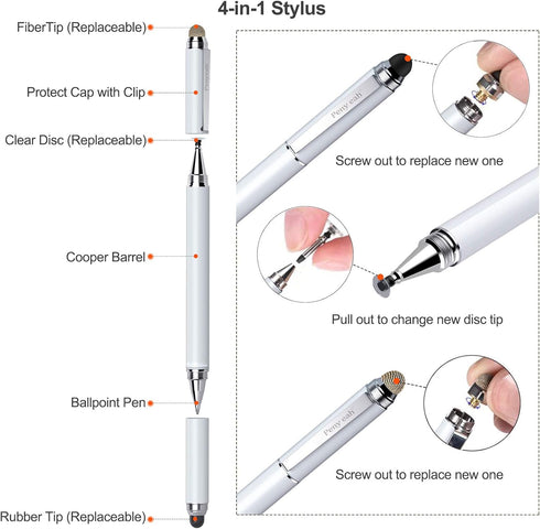 Penyeah 4 1 Stylus Pen for Touchscreen - Versatile in High Sensitivity and Precision Tablet Stylus Pen, Universal
