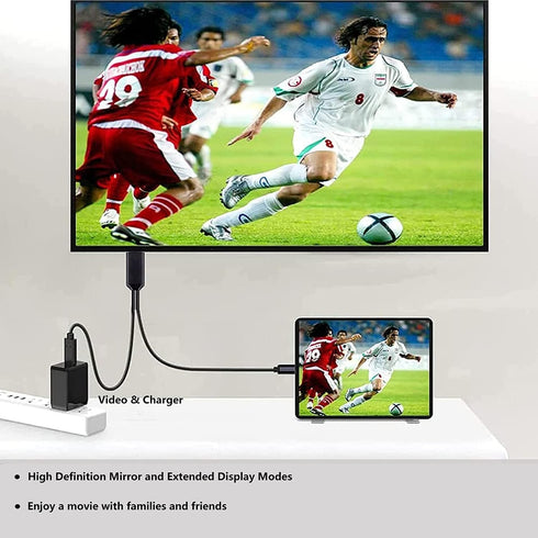 USB C to HDMI Cable, 6Ft Phone to TV Adapter, 4K Display & Charging for Macbook Pro/iPad Pro/Laptop