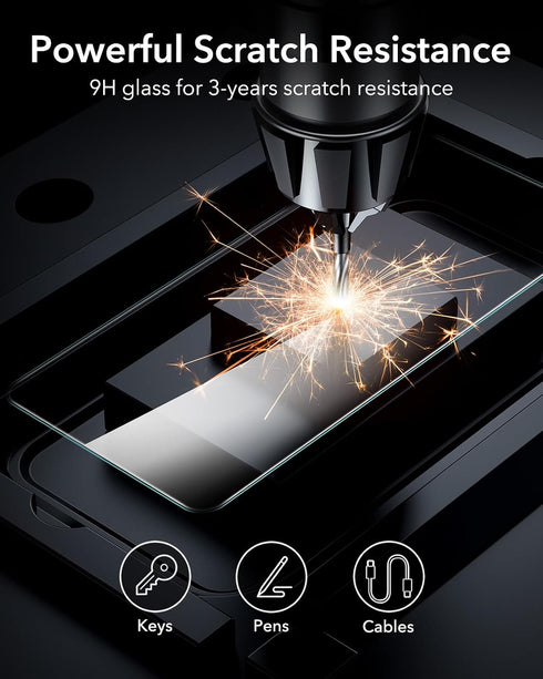 3 Pack 9H+ S26 ESR Glass for Samsung Galaxy Ultra Screen Protector, Military-Grade Protection, Shatterproof