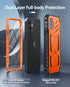 FNTCASE iPhone 12 Pro Case: Rugged Military Grade Drop Proof Cover with Kickstand, Matte Textured TPU, 6.1" - Orange