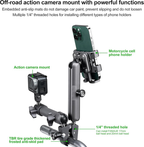 FANAUE Super Clamp Camera Mount - Monitor Magic Arm Double Ball Head Adapter for DSLR/Gopro