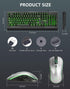 CHONCHOW 12 PS5 USB Wired Keyboard and Mouse Combo with Red-Yellow-Green LED, Silent Gaming Keyboard with Mulitmedia