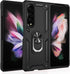 IKAZZ Galaxy Z Fold 3 Case, Military Grade Shockproof Heavy Duty Phone Cover with Magnetic Kickstand (Black)