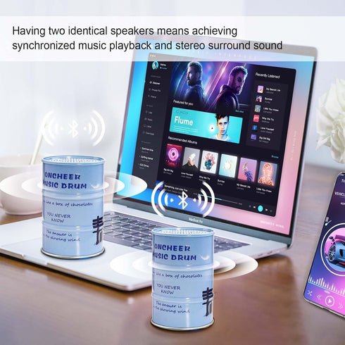 Oil Drum Wireless Bluetooth Speaker, Mini Portable Speaker with American Flag Pattern, 12 Hours Music Playing, TWS