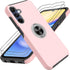 Samsung Galaxy A15 5G Case with 2 Screen Protectors, 360° Magnetic Ring Holder Kickstand Phone Case (Pink)