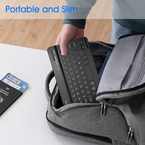Fintie 7-Inch Ultrathin Wireless Bluetooth Keyboard for iPad, Samsung Tablet, iPhone Smartphone, iOS, Android Tablets