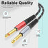 Lightning to Dual 6.35mm 1/4" TS Mono Stereo Y-Cable Splitter, 3 in 1 Audio Cable