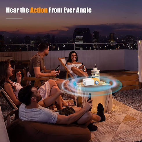 Mini Video Projectors, 720P Movie Projector, 24 to 60in Screen Projection, Eye Friendly LED for Home Outdoor Theater