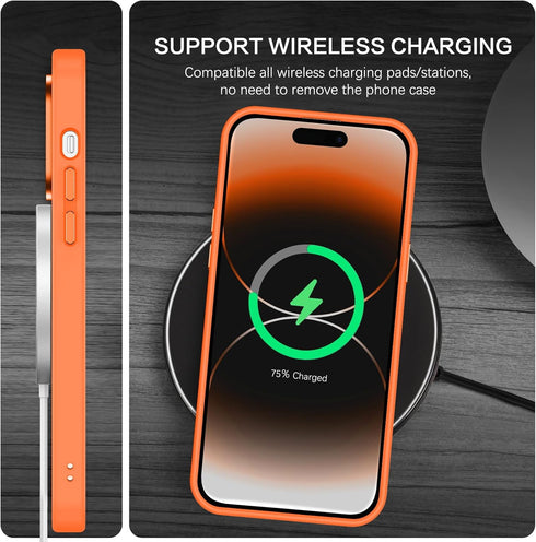BENTOBEN iPhone 14 Pro Case - Slim Fit Shockproof, Translucent Matte, Magsafe Compatible, Orange, for 6.1" iPhone 14