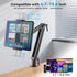 Jakeko 360 Adjustable Tablet Mount for Desk - Degree Rotating Base Tall Arm Holder Stand Swivel Flexible Clamp Soporte