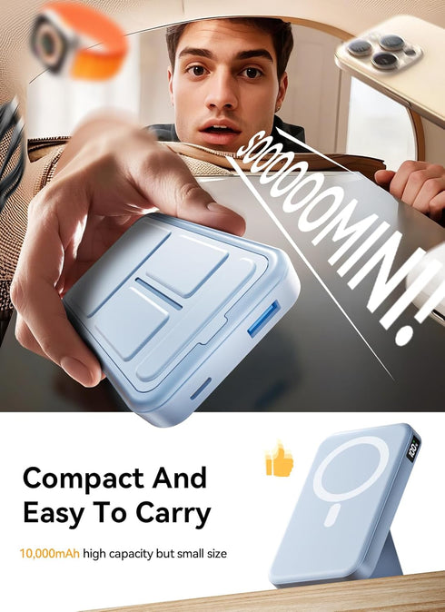 Gxorul 10000mAh 20W Pack, 17/16/15/14, Magnetic Portable Charger, Wireless Power Bank with USB-C Fast Charging