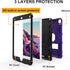 iPad Mini 4/5 Case, Hybrid Three Layer Armor Shockproof Cover with Kickstand, 7.9 Inch (Purple+Black)