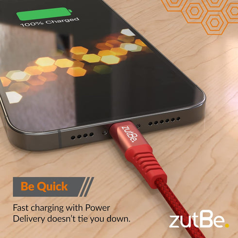 Shield 2 USB-C to Lightning Cable Braided with Kevlar, for iPhone 14/13/12/11 Pro/Pro Max, Supports Power Delivery (3ft)