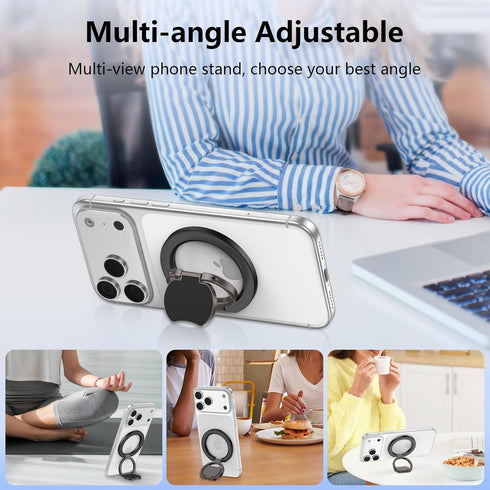 REPIND 360 17 Max/17 Pro/17/16/15/14/13/12,Samsung,Android,iPad Magnetic Phone Ring Holder for MagSafe Dual-Side