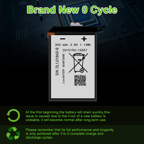 WUHAO EB-BR730ABE Battery for Samsung Galaxy Gear S2 SM-R730, Replacement Battery with Adhesive Tape Tool Kit