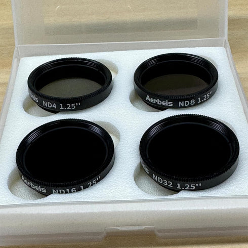 Telescope Neutral Density Filter Kits ND4 ND8 ND16 ND32, Reduces Moon Glare, 1.25" Eyepieces Accessory