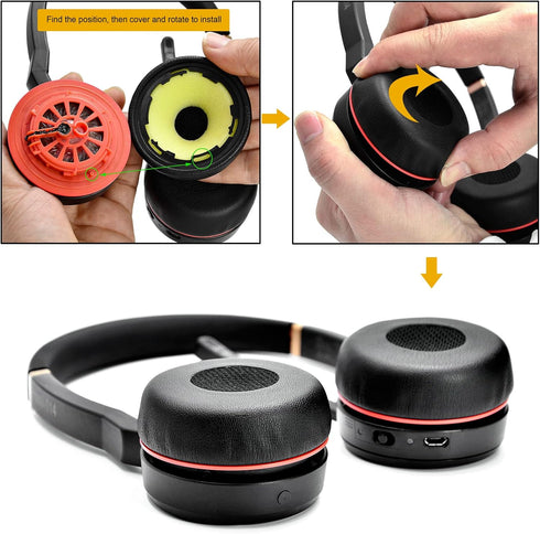 Evolve 75 Ear Pads Replacement Cushion for Jabra Evolve 75, 75+, 75 UC / 75 MS Headphone, Not for Evolve2 75