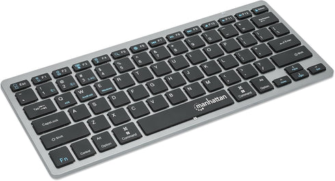 MANHATTAN Small Bluetooth Wireless Keyboard, Dual Modes of 2.4G + Bluetooth 4.2, Connects Up to 3 Devices, Slim Mini