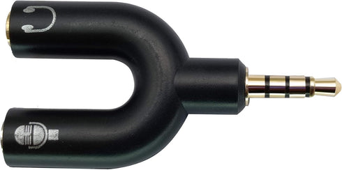 3.5mm Headphone Y Splitter Adapter, Gold Plated 4 Pole Male to Female Audio Stereo Converter (2-Pack)