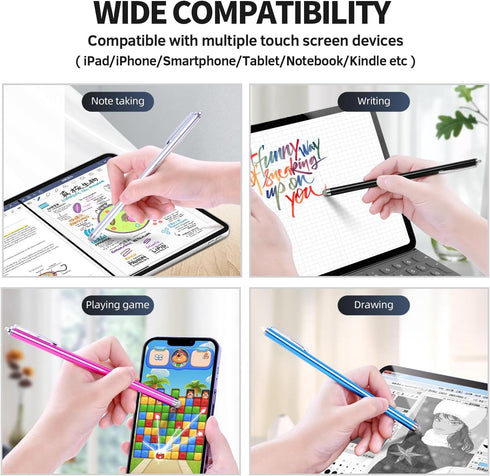 Long Stylus Pens for Touch Screens (5 Pack 185mm) High Sensitivity, Precision, Compatible with iPad, iPhone, Android