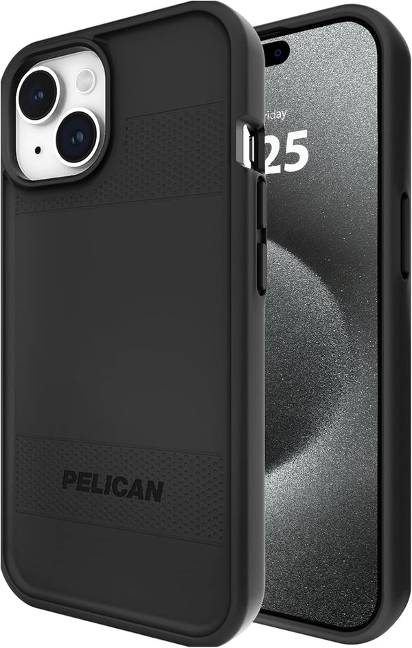Pelican Protector Series iPhone 15 Case, 6.1" Black Magnetic Phone Case with Anti-Scratch Technology and Drop Protection