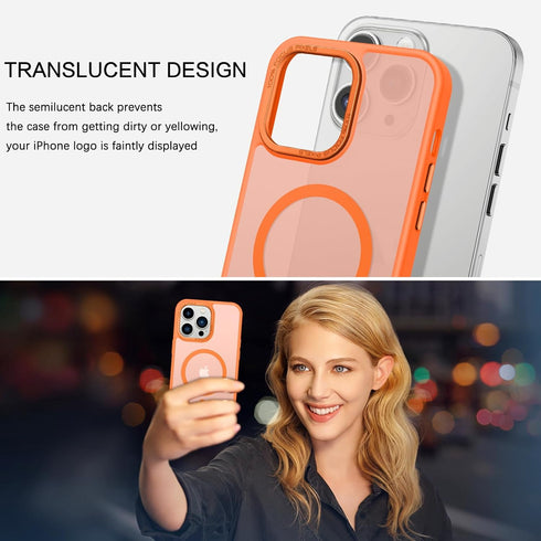 BENTOBEN iPhone 14 Pro Case - Slim Fit Shockproof, Translucent Matte, Magsafe Compatible, Orange, for 6.1" iPhone 14