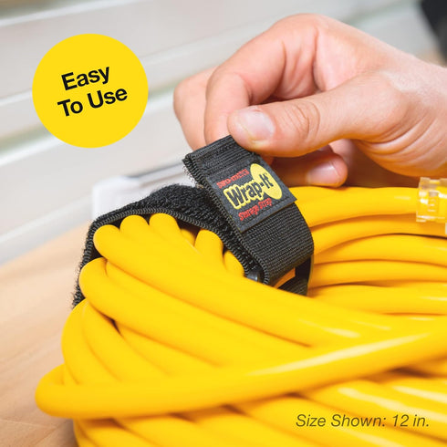 Wrap-It Storage Super-Stretch 12" Cinch Straps - 8 Pack Elastic Hook and Loop for Cord Organizer