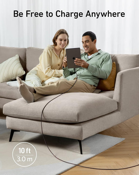Anker Powerline+ II Lightning Cable (10 ft) - MFi Certified, Extra Long iPhone Charger for iPhone SE, 11 Pro Max, iPad