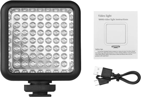 Mini IR Night Vision Light for Video Camera, Built-in Rechargeable Battery with 3 Cold Shoe Mounts