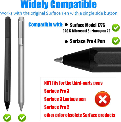No Wear Out Titanium Alloy Pen Tips for Surface Pen, Replacement Nibs for Microsoft Surface Pro 7 6 5 4 Series, 2 Pack