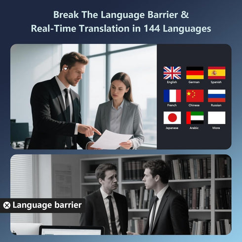 ZIDOXING 164 80H AI Translation Earbuds Real Time Languages Playtime Translator Ear Buds Audifonos Traductores Ingls
