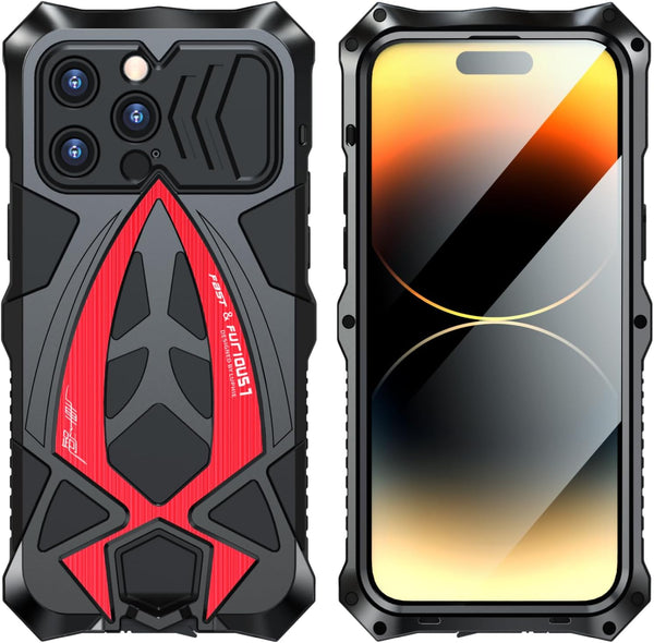 For iPhone 14 Pro Max Case, 6.7'' Shockproof Military-Grade Heavy Duty Protection with Tempered Glass Protector
