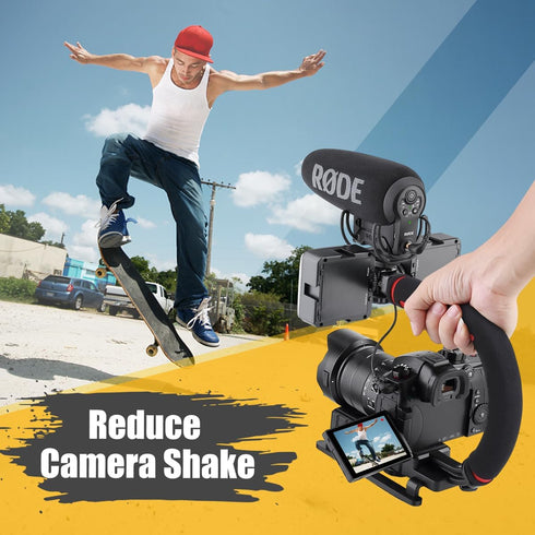 Neotter Handheld Stabilizer, Video Action Grip with Cold Shoe Mount for All Camera Camcorder DSLR