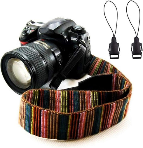 WANBY Multicolor Canvas Camera Strap, Neck Shoulder Strap with Quick Release Buckles for DSLR SLR