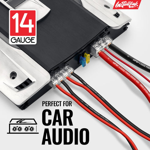 14 30ft, Install Link Gauge Speaker Wire (Speaker Cable) for Car, Home or RV Audio Cable, CCA