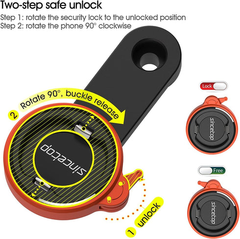 sincetop Bike Phone Mount for Mountain Bicycle, Universal Aluminum Road Bike Stem Cap Cell Phone Holder, Quick Release