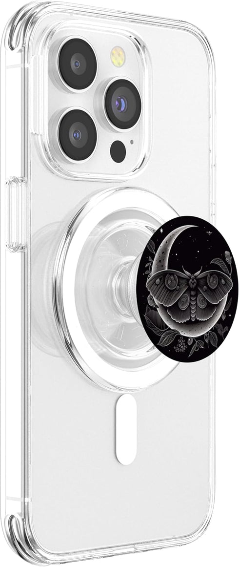 PopSockets PopGrip for MagSafe: Moth Moon Flowers Astrology Celestial