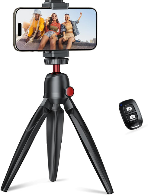 Fuloview Phone Tripod with Wireless Remote, Mini Stand Compatible with Cell Phones, Cameras