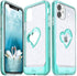 VENA vLove Teal Glitter Clear Case, Compatible with Apple iPhone 11 (6.1"-inch 2019), Heart Shape Dual Layer
