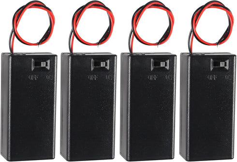DIANN 4pcs 9V Battery Holder with ON/Off Switch 9V Battery Case with Switch