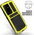 Galaxy S22 Ultra Rugged Case, Metal Bumper with Built-in Screen Protector & Stand, Waterproof Heavy Duty Cover (Yellow)