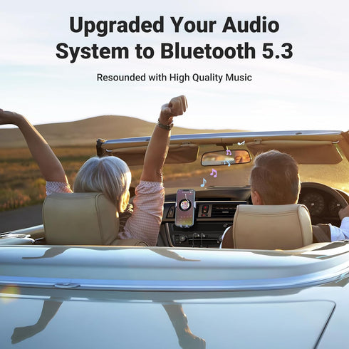 UGREEN Bluetooth 5.3 Adapter for Car Aux Input - Receiver with Built-in Mic for Hands-Free Calls